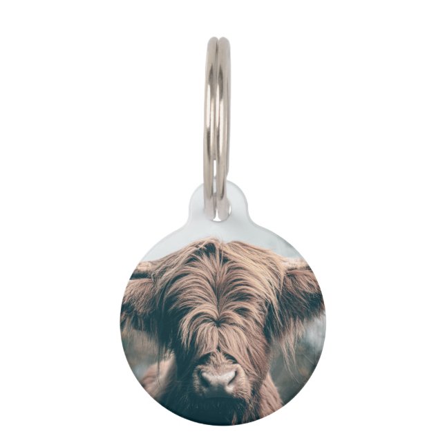 Médaillon Pour Animaux Portrait de vache Highland (Devant)