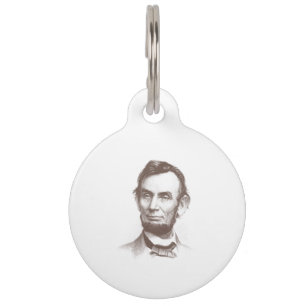 Médaillon Pour Animaux Portrait vintage d'Abraham Lincoln