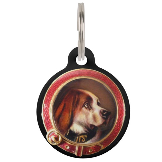 Médaillon Pour Animaux PORTRAITS DE CHIEN DE MINIATURE VICTORIENNE Bloodh (Devant)