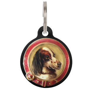Médaillon Pour Animaux PORTRAITS DE CHIEN MINIATURE Tri-color Anglais Set