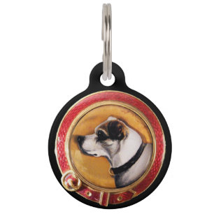 Médaillon Pour Animaux PORTRAITS DE CHIEN VICTORIEN MINIATURE Fox Terrier