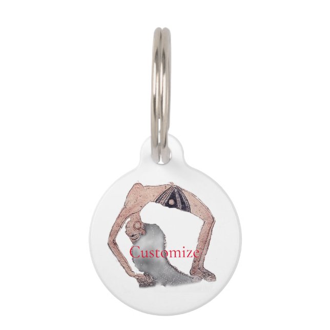 Médaillon Pour Animaux Pose vintage de Yoga Backbend Thunder_Cove (Devant)