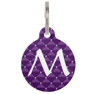 Médaillon Pour Animaux Posh Purple & Silver Bling