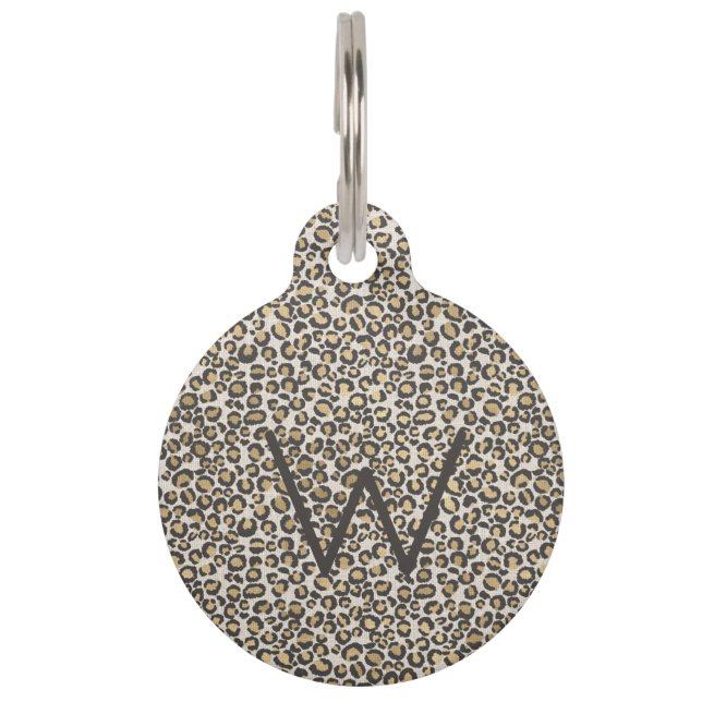 Médaillon Pour Animaux Poster de animal léopard Monogramme initial chic a (Devant)