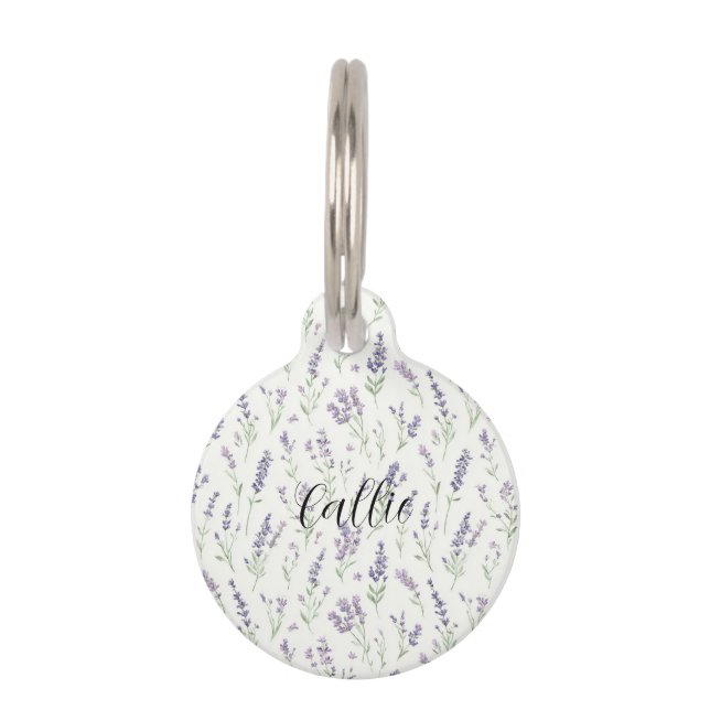 Médaillon Pour Animaux Pretty Lavender White Flowers   (Devant)