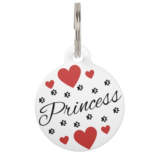 Médaillon Pour Animaux Princess Paws and Hearts (Devant)