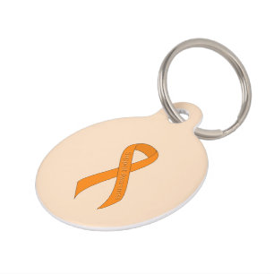 Médaillon Pour Animaux Prise en charge du ruban orange