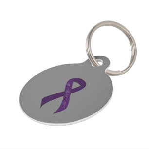 Médaillon Pour Animaux Prise en charge du ruban violet