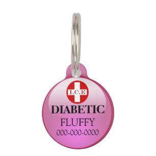 Médaillon Pour Animaux Produits animaux diabétiques rose DO-IT-YOURSELF
