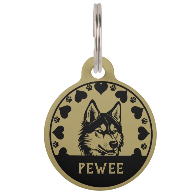 Médaillon Pour Animaux Propriétaire d'animal de compagnie de chien Husky (Devant)