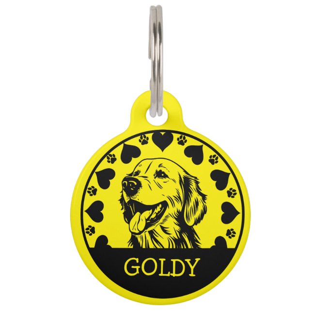 Médaillon Pour Animaux Propriétaire de chien Retriever doré (Devant)