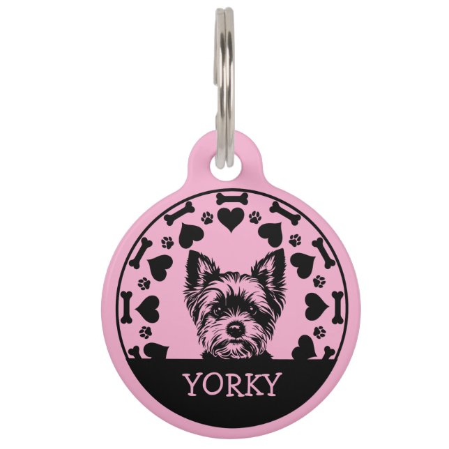 Médaillon Pour Animaux Propriétaire du chien du Yorkshire Terrier (Devant)