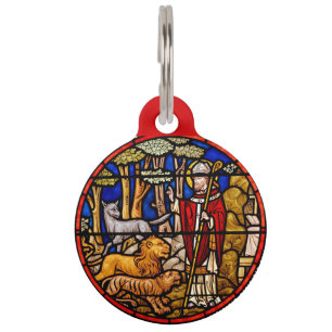 Médaillon Pour Animaux Protecteur d'animaux St. Francis Rouge