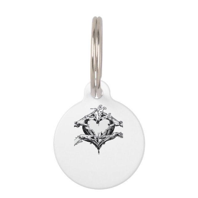 Médaillon Pour Animaux Protéger Un Coeur - Skeleton Coeur Main (Devant)