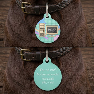 Médaillon Pour Animaux Puce d'identification de technologie Rétro Ordinat