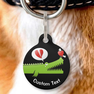 Médaillon Pour Animaux Puce d'identité pour alligator amoureux