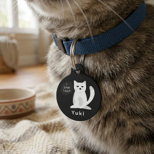 Médaillon Pour Animaux Puce mignonne et impertinente "Je l'ai vu" Plaque