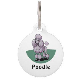 Médaillon Pour Animaux Puce Personnalisée Chien Poodle Nom Étiquette