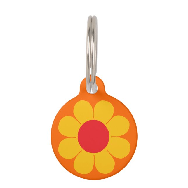 Médaillon Pour Animaux Puissance de fleurs personnalisable (Devant)