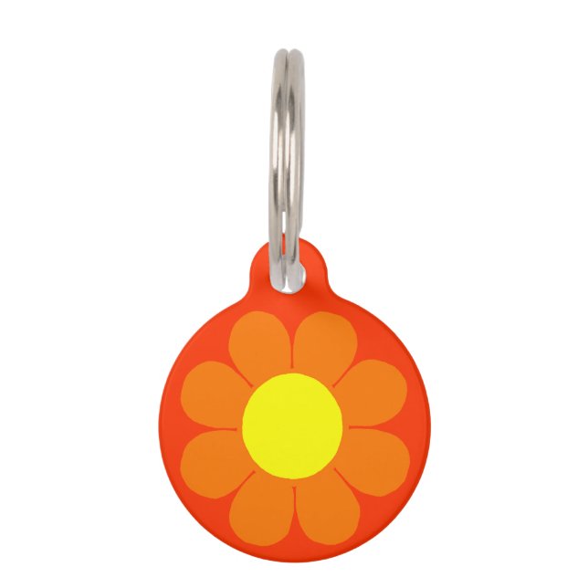 Médaillon Pour Animaux Puissance de fleurs personnalisable (Devant)