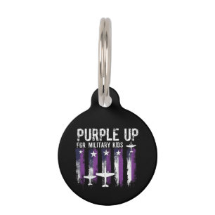 Médaillon Pour Animaux Purple Up For Military Kids Drapeau Montrez Votre