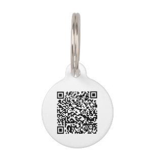 Médaillon Pour Animaux QR Code blanc noir personnalisé contact Info chien