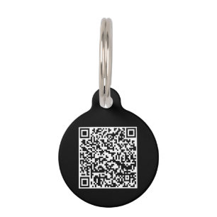 Médaillon Pour Animaux QR Code noir contact personnalisé Info chien chat