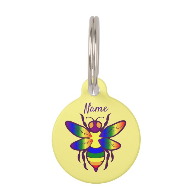 Médaillon Pour Animaux Rainbow Bee Thunder_Cove (Devant)