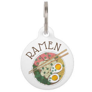 Médaillon Pour Animaux Ramen Noodles Bowl Restauration Japonaise Foin