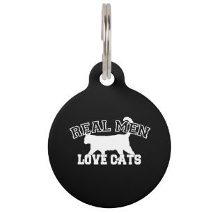 Médaillon Pour Animaux Real Men Love Cats Celui-ci est blanc