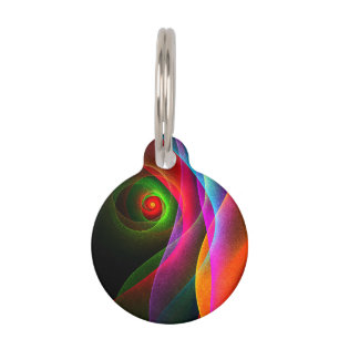 Médaillon Pour Animaux Red Green Orange Modern Abstrait Art Motif #22