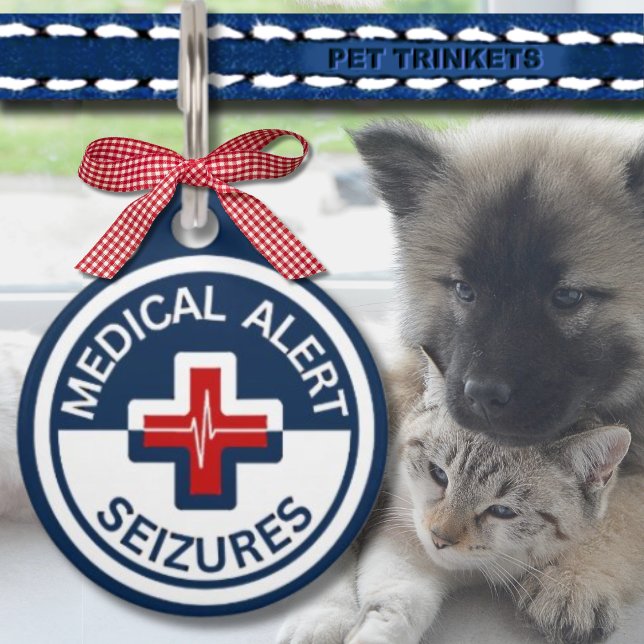 Médaillon Pour Animaux Red White Blue Médicale Alert Seizer Chien Chat (Créateur téléchargé)