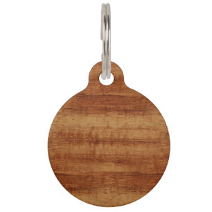 Médaillon Pour Animaux Regard du bois de grain d'acacia bouclé de Koa