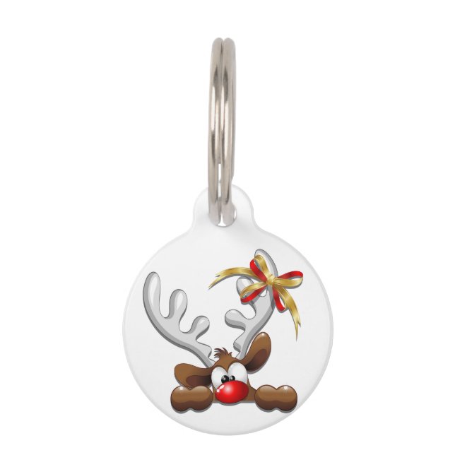 Médaillon Pour Animaux Reindeer Puzzled drôle Caractère de Noël (Devant)