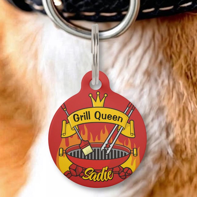 Médaillon Pour Animaux Reine du grill (Créateur téléchargé)