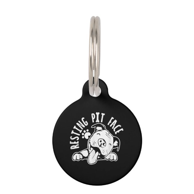 Médaillon Pour Animaux Repose Pit Face Drôle Chien Pitbull Mème (Devant)