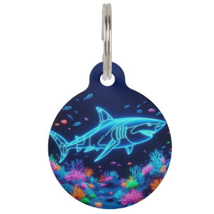 Médaillon Pour Animaux Requin néon coloré