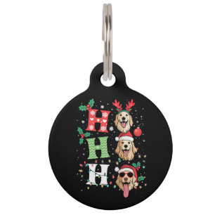 Médaillon Pour Animaux Rétreinteurs Ho Ho Ho dorés de Noël