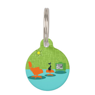 Médaillon Pour Animaux Rétro étiquette d'animal familier de Kitty d'âge