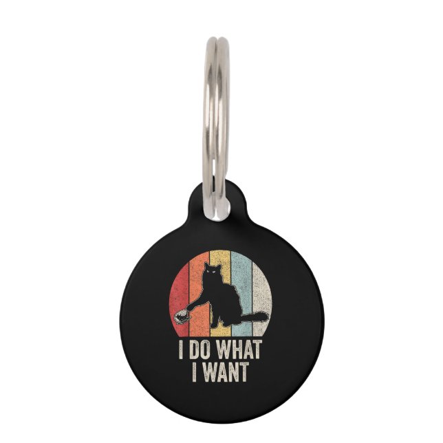 Médaillon Pour Animaux Rétro Je Fais Ce Que Je Veux T-Shirt Chat Propriét (Devant)