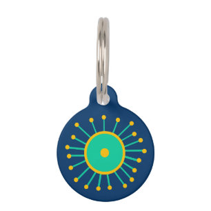 Médaillon Pour Animaux Retro Mod Starburst