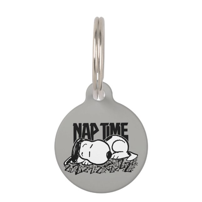 Médaillon Pour Animaux Rock Tees | La sieste de Snoopy (Devant)