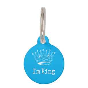 Médaillon Pour Animaux Roi de couronne bleu