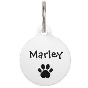 Médaillon Pour Animaux Rond Minimaliste Personnalisé pour Chien