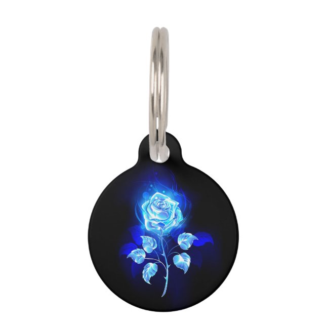 Médaillon Pour Animaux Rose bleu brûlant (Devant)