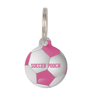 Médaillon Pour Animaux Rose et blanc personnalisables de ballon de