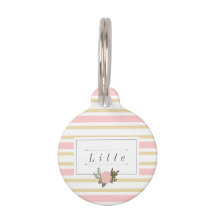 Médaillon Pour Animaux Rose et étiquette de nom d'animal domestique