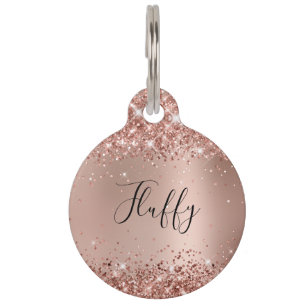 Médaillon Pour Animaux Rose Gold Pailleté Glam Dégradé