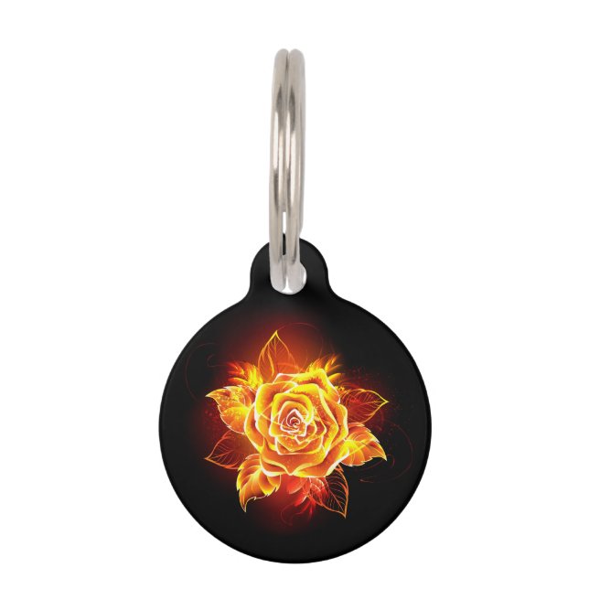 Médaillon Pour Animaux Rose incendie en floraison (Devant)