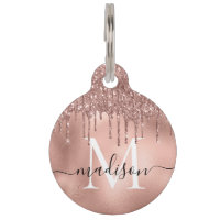 Rose métallique Monogramme Parties scintillant ros